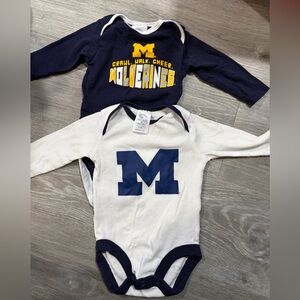 Rivalry Threads Wolverines Bodysuit Set - Navy and Cream